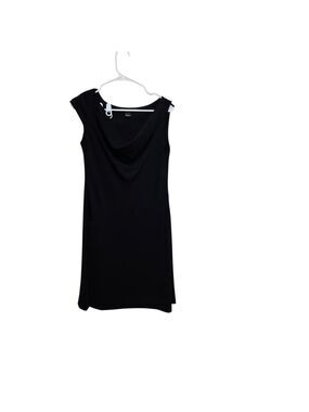 Yansi Fugel Black Cowl Neck Dress Sleeveless Sheath Size 4